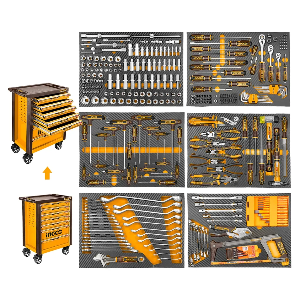 [35455] Carro de Herramientas Industrial Metal 328 Piezas 7 Cajones
