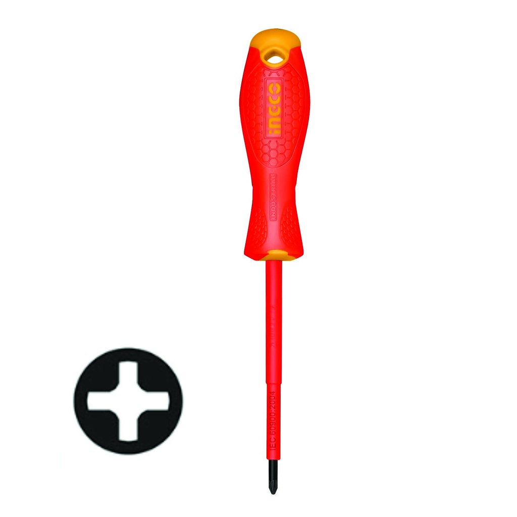 [17872] Destornillador Industrial Aislado VDE Punta Cruz PH0×60mm