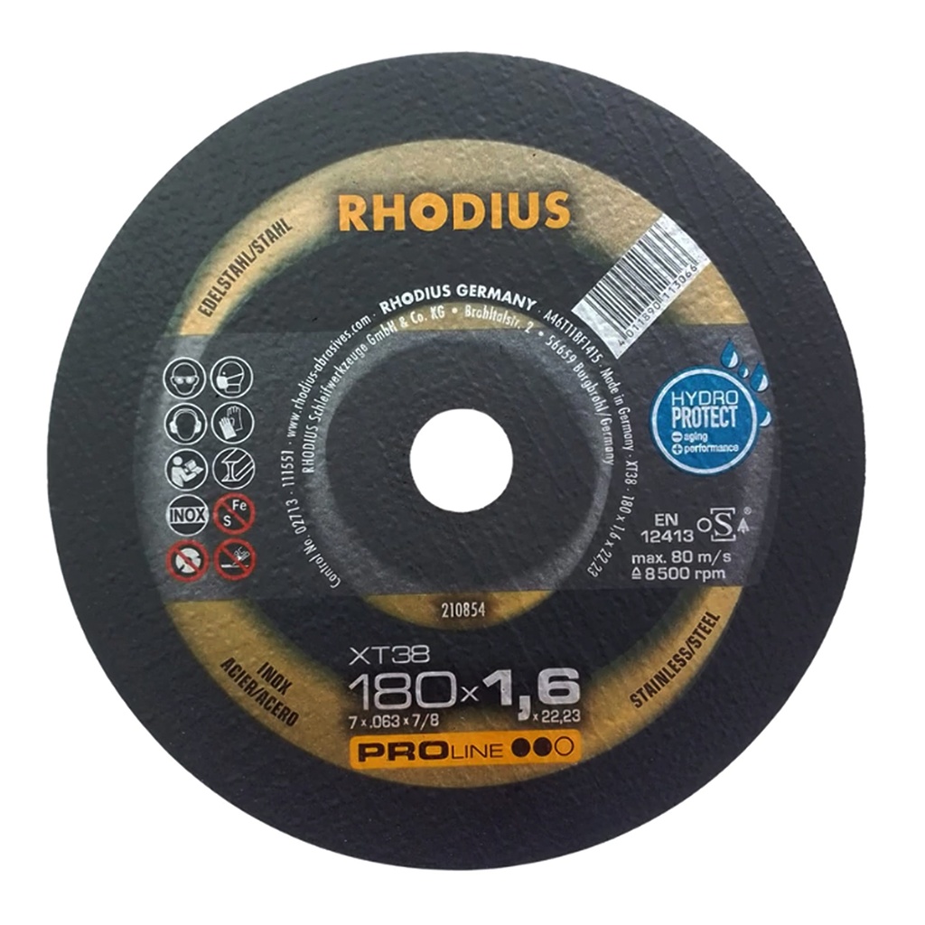 [35754] Disco de Corte XT38 Proline Ii 180X1,6X22,23MM 7" Rhodius 210854