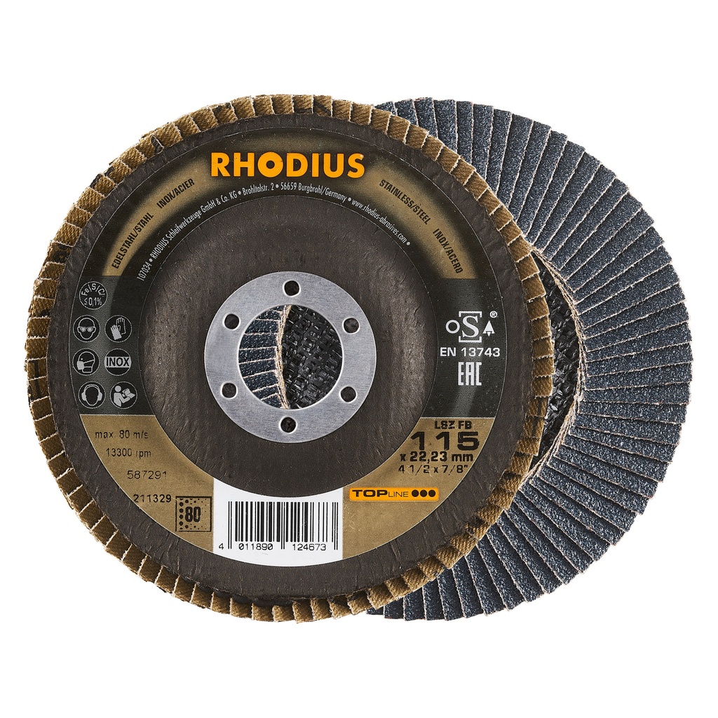 [34955] Disco Traslapado Lsz Fb Topline Iii 115X22,23MM G80 Rhodius 211329