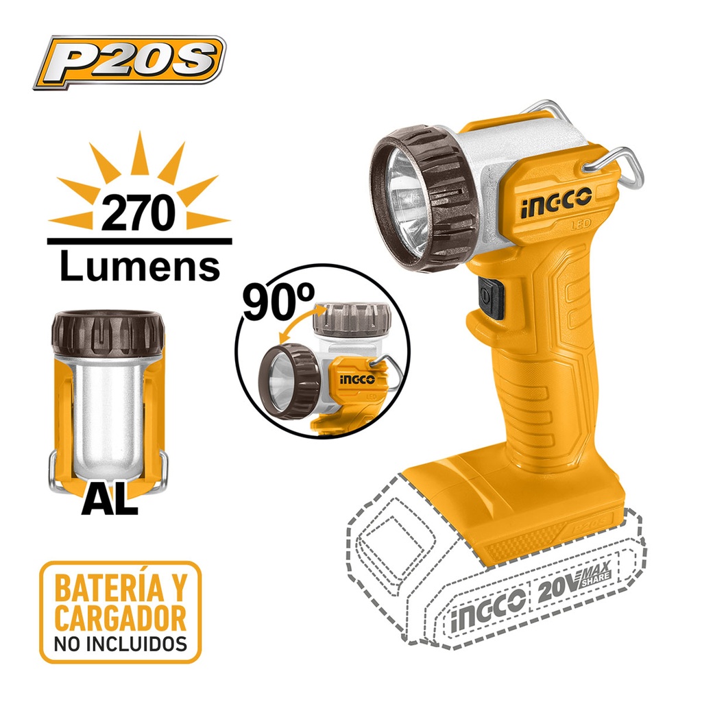 [35054] Lampara Led Industrial Inalambrico 20V/270LUM