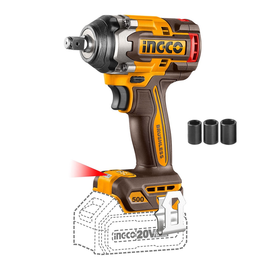 [35491] Pistola de Impacto Brushless Inalámbrica Industrial 1/2" 20V / 500Nm