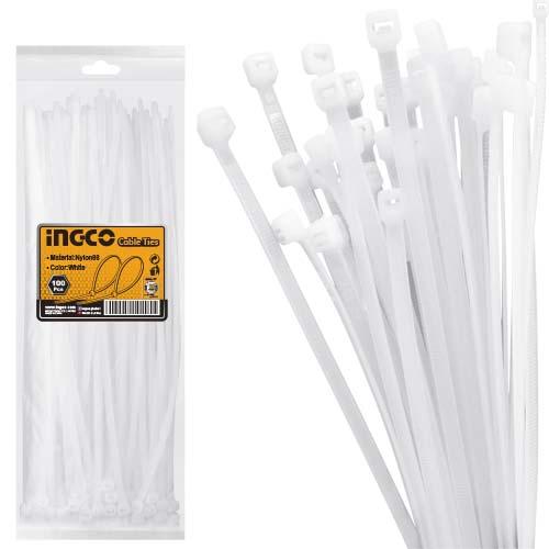 [26444] Set 100 Amarras Plasticas Blancas 9X600MM