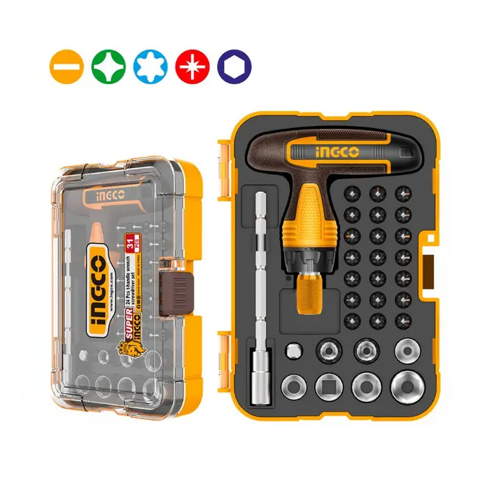 [36908] Set Destornillador en T Puntas y Dados 31 Piezas