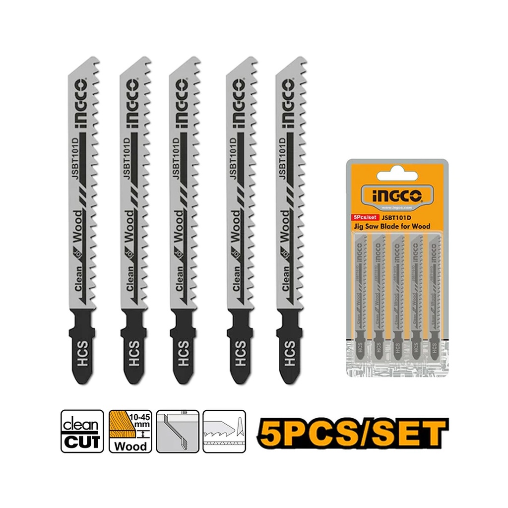 [33404] Set Hojas Sierra Caladora para Madera 5 Piezas
