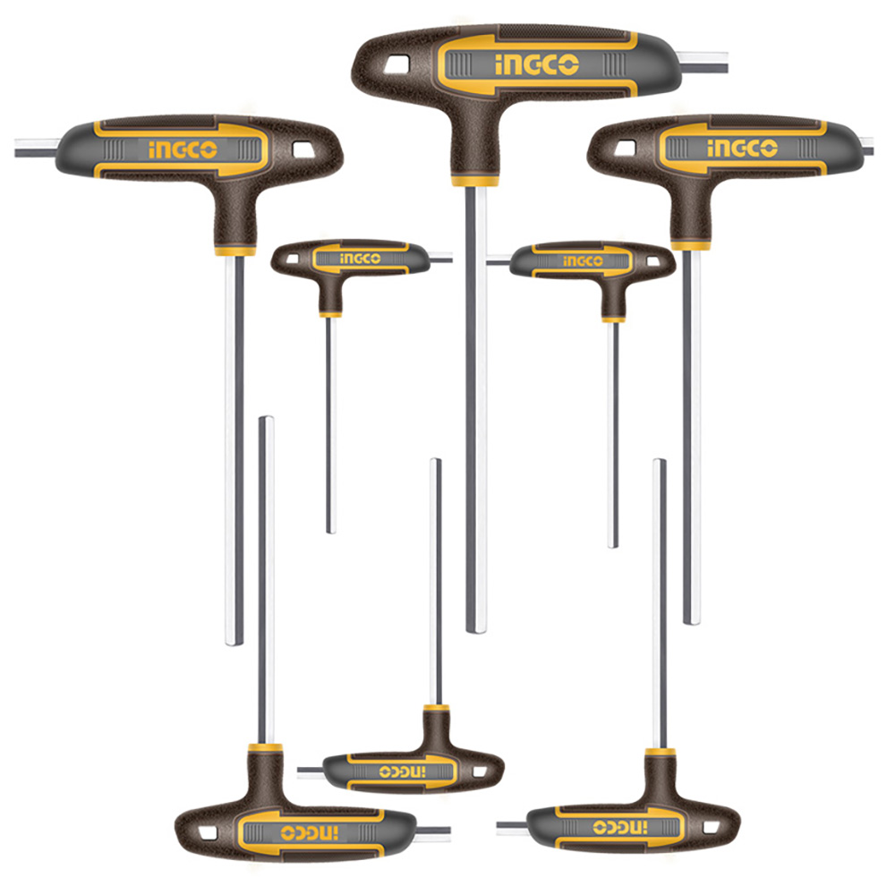 [33821] Set Llaves Allen Mango en T Industrial 8 Piezas 2-10MM