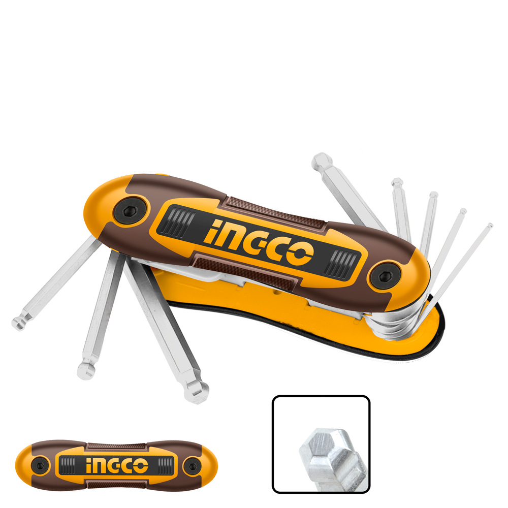 [9607] Set Llaves Allen Punta Bola Llavero 8 Piezas 2-8MM
