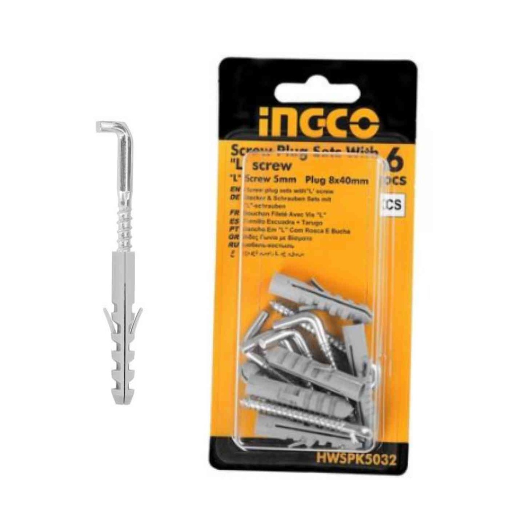 [16650] Set Tornillo Escuadra con Tarugo 6 Piezas