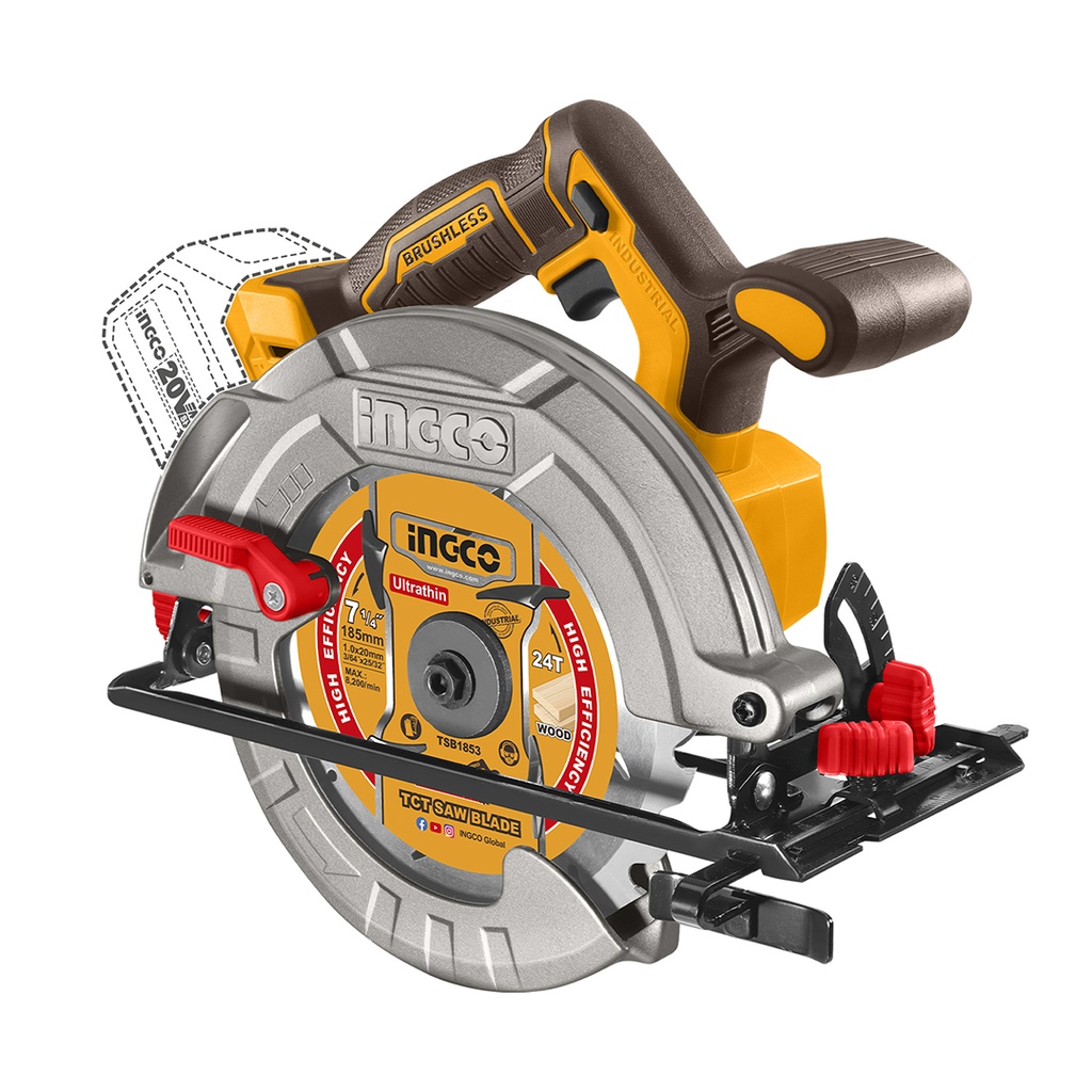 [37113] Sierra Circular Brushless Inalámbrica Industrial 7 1/4" 20V / 185mm