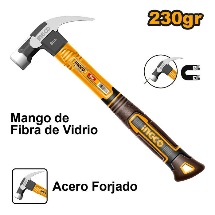 [35447] Martillo Carpintero Magnético Mango Fibra de Vidrio 560g / 20oz