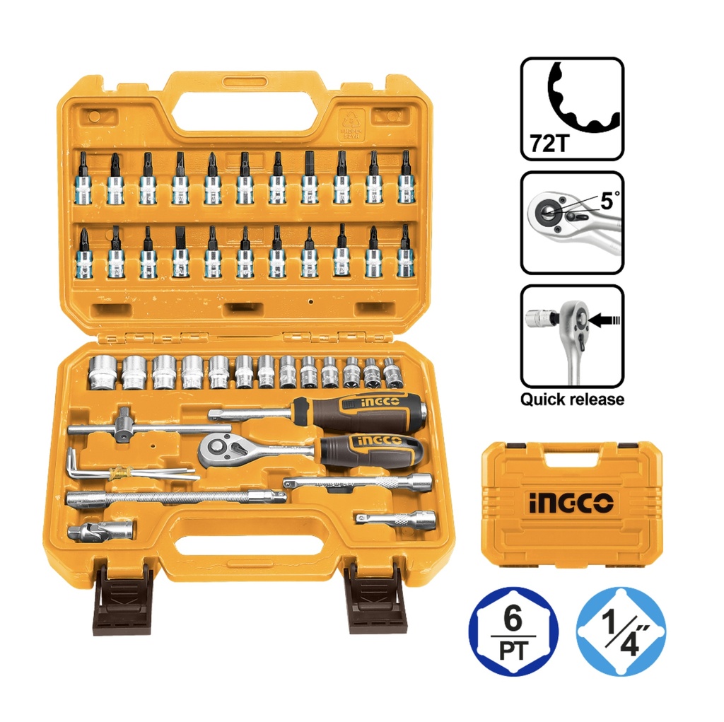 [35454] Set Dados y Chicharra Industrial 46 Piezas 1/4"