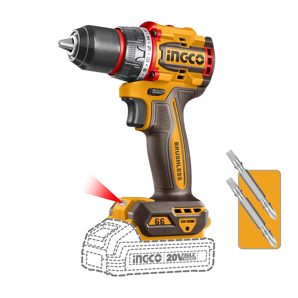 [37111] Taladro Percutor Brushless 20V / 66Nm (Solo herramienta (Kit 1))